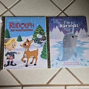 Little Golden Books Set Rudolph The Red Nosed Reindeer and Narwhal